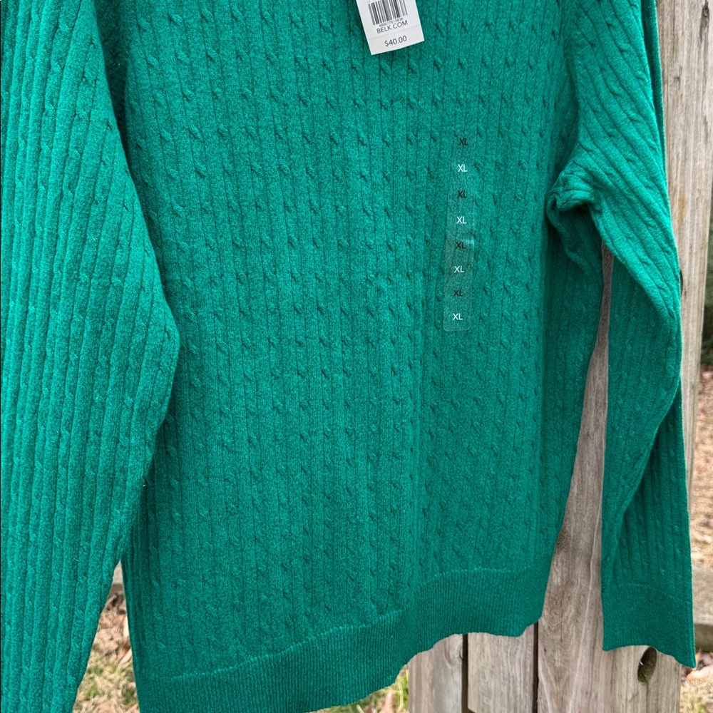 Kim Rogers Emerald Cable Knit Sweater - Picture 5 of 6